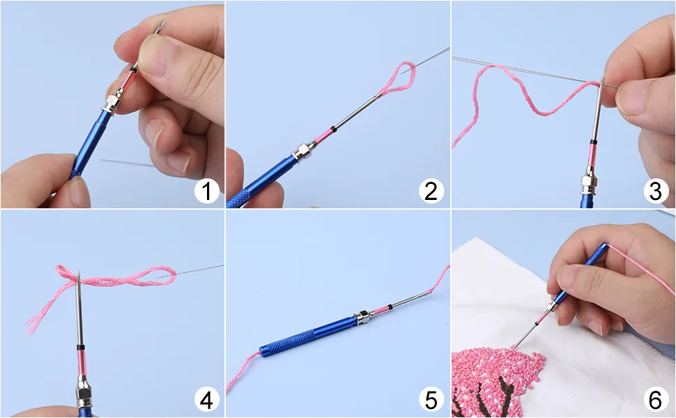 Punch Needle  43 Pieces Punch Needle Tool and Instructions - Punch Needle Embroidery Kit with Embroidery Tools  Seam Ripper  Threader and Thimble  Needle Punch Kits for Beginners - Punch Needle Tool