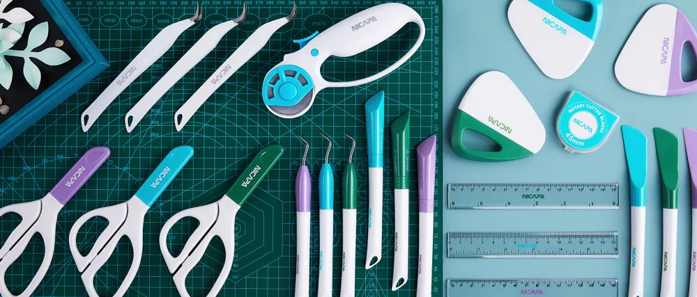 Nicapa Basic Tool Set Craft Weeding Vinyl Cardstock Crafting Tools Kit for Silhouette/Siser/Oracal 631 651 751 Vinyl Blue Basic Tool Set - NICAPA basic tool set