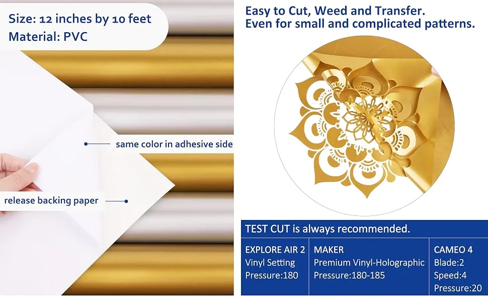 TECKWRAP Permanent Adhesive Vinyl 12 x 10ft  Matte Beige - Vinyl for Cricut Application