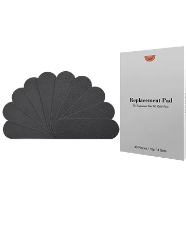 EagleKing Stainless Steel Foot File Refills  40 Pieces Replacement Pads  Foot Rasp Pad with Removable Glue  Size 5.2 L x 1.7 W Black - foot file pad