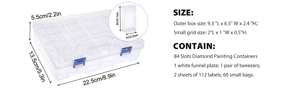 SGHUO Diamond Painting Storage Containers 84 Grids - product information 3