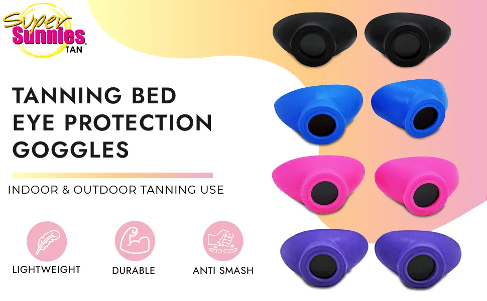 Super Sunnies Slim Flex UV Eye Protection  FDA Compliant Individual Tanning Goggles Eyeshields (Black) - suntan goggles tanning bed single eye protection stand up super sunnies prime