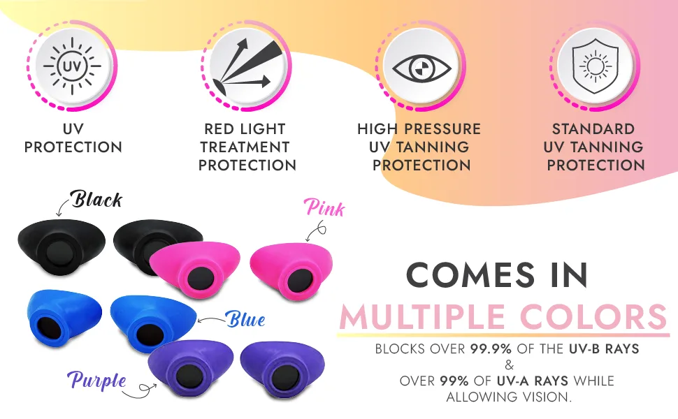 Super Sunnies Slim Flex UV Eye Protection  FDA Compliant Individual Tanning Goggles Eyeshields (Black) - suntan goggles tanning bed single eye protection stand up super sunnies prime