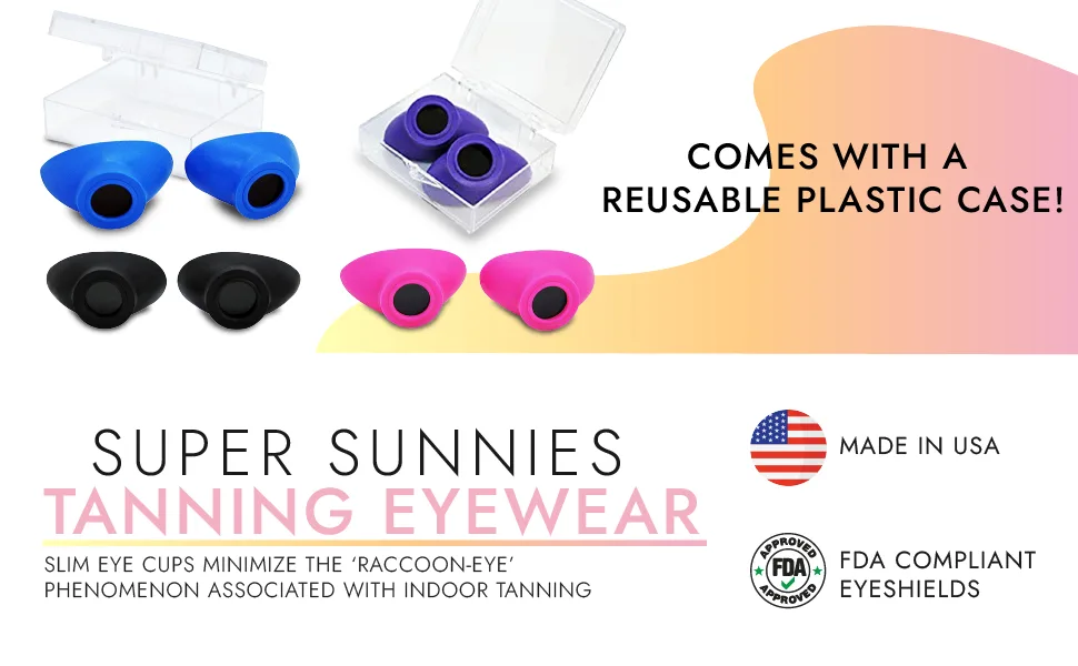 Super Sunnies Slim Flex UV Eye Protection  FDA Compliant Individual Tanning Goggles Eyeshields (Black) - suntan goggles tanning bed single eye protection stand up super sunnies prime
