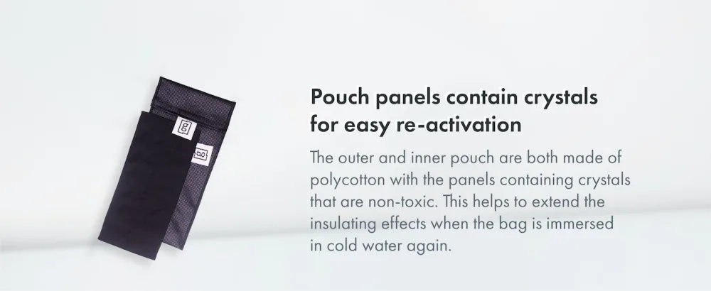 XL Pouches Parent Blue - Pouch panels contain crystals that are non toxic for reactivation extending the insulating effects