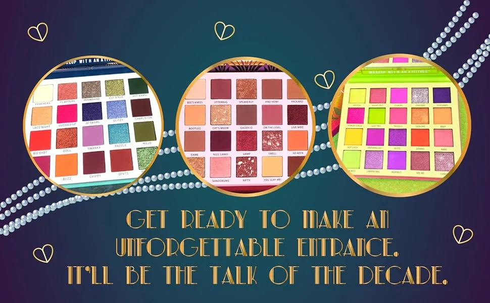 Rude - The Roaring 20's Eyeshadow Palette - Neons - rude cosmetics makeup eyeshadow face palette eyes matte shimmer roaring 20s neons