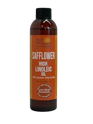 Safflower Oil High Linoleic Acid Cold Pressed Ultra Great Culinary or Fine Face & Skin Moisturizer Anti Aging 8 oz - High Linoleic Safflower Oil Excellent Cold Processed Oil Buy WEllness