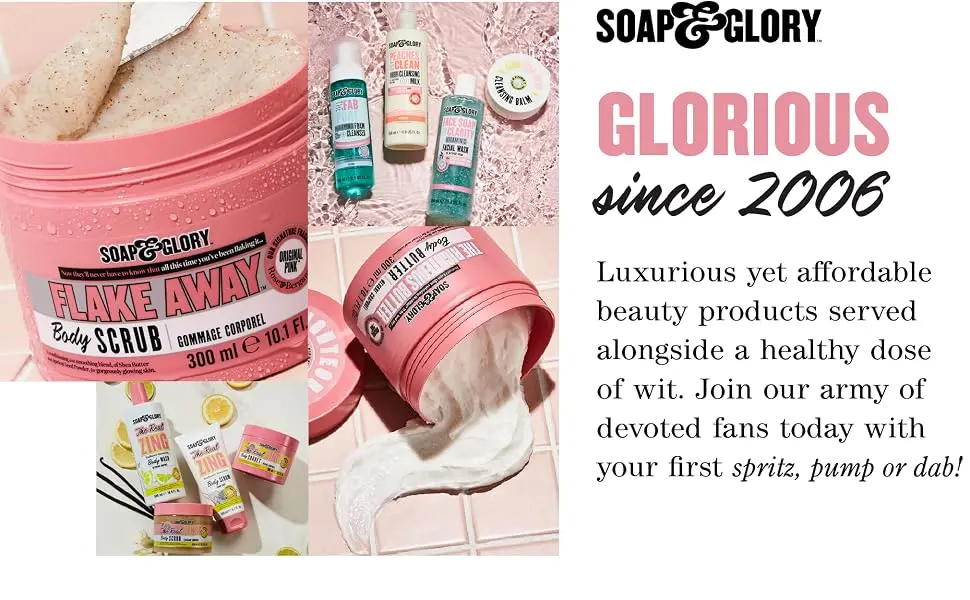 Soap & Glory Glow & Dew it Highlighting Pressed Powder - Soft  Velvety Pressed Highlighter Makeup - Lasting Ultra-Reflective Dewy Highlighter - Jojoba Seed Oil & Aloe Vera Leaf Extract (7g) - flake away body scrub the real zing and clarity wash