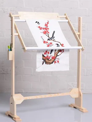 Adjustable Embroidery Stand  Wooden Cross Stitch Needlework Floor Stand Floor-Standing Hand Quilting Scroll Frame Lap Embroidery Hoop Stand for Needlework Craft - product information 2