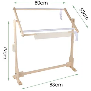 Adjustable Embroidery Stand  Wooden Cross Stitch Needlework Floor Stand Floor-Standing Hand Quilting Scroll Frame Lap Embroidery Hoop Stand for Needlework Craft - product information 6