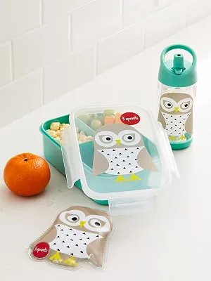 3 Sprouts Water Bottle  Peach - owl water bottle