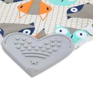 Baby Bandana Teething Bibs with Attached Silicone Teether - Set Of 4 - Solid Pinks - silicone teether