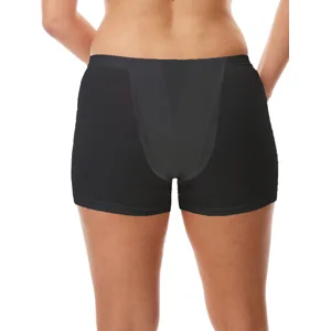 Vulvar Varicosity and Prolapse Support Boy-Leg Brief with Groin Compression Bands - 523 Black Medium - Underworks, vulvar,varicosity,prolapse,support,brief,goin,vulvar varicosities, vulvar swelling