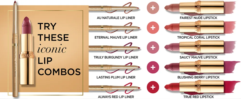 L'Oreal Paris Colour Riche Original Satin Lipstick 236 Organza - try these iconic lip combos