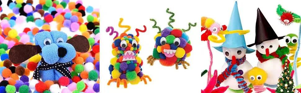 300 Pieces 1 Inch Assorted Pom Poms  Craft Pom Pom Balls  Colorful Pompoms for DIY Creative Crafts Decorations  Kids Craft Project - product information 4