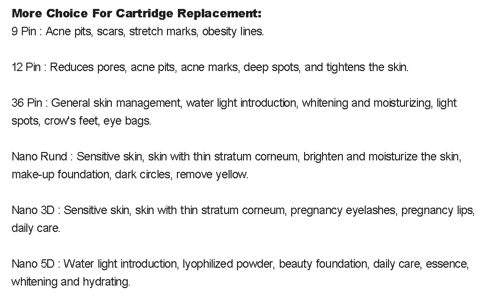 URYOUTH 8 PCS Ultima Cartridges_Screw Slot Replacement Parts for face and body (Nano-Pin) - product information 4