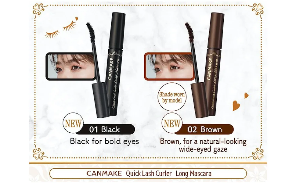 CANMAKE Quick Lash Curler Long Mascara 01 BLACK - 01 black 02 brown