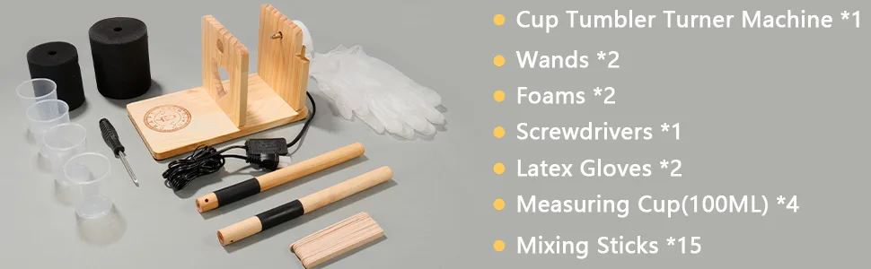 Multi Cup Turner for Tumblers 4X Cup Spinner for Tumblers with 4 ON/Off Switch for Epoxy Resin Tumblers Creating Craft  Wood 1X - epoxy spinner
