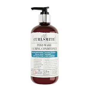 Curlsmith - Post-Wash Calming Conditioner - Vegan Cooling Rinse-Out Conditioner for any Hair Type  Scalp Soothing (12 fl oz) - curlsmith post-wash calming conditioner