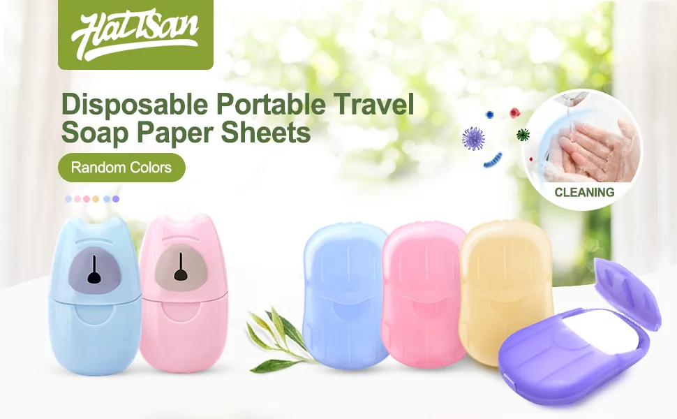 6 Boxes (300 Sheets) Portable Disposable Soap Sheets  Mini Paper Soap Sheets Portable Hand Washing Travel Hiking Washing Hand Bath Toiletry Bathing Soap - product information 22