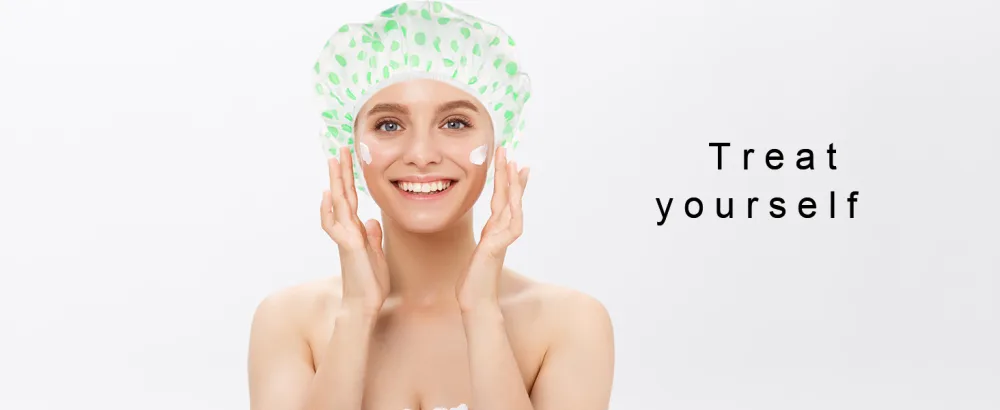 Waterproof Shower Cap 6Pcs Dot Plastic Shower Caps Reusable Elastic Large Shower cap for Women Long Hair - Waterproof Shower Cap