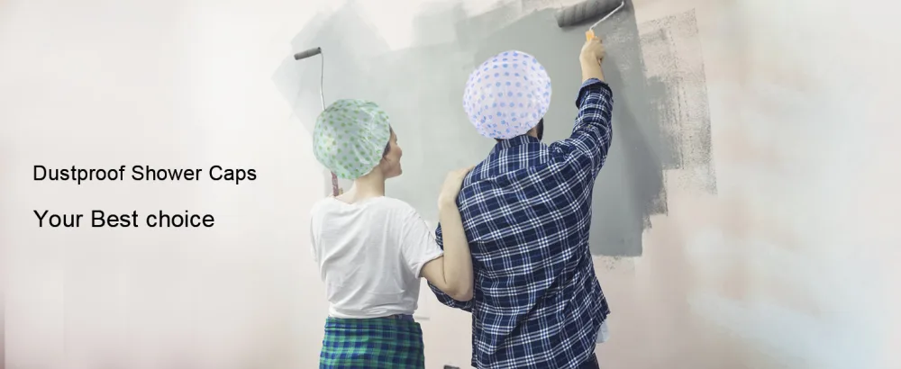Waterproof Shower Cap 6Pcs Dot Plastic Shower Caps Reusable Elastic Large Shower cap for Women Long Hair - Waterproof Shower Cap