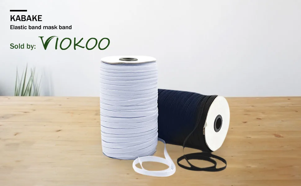 200 Yards Length 1/4 Inch Width Braided Elastic Band White Elastic String Cord Heavy Stretch High Elasticity Knit Elastic Band for Sewing Craft DIY  Mask White 1/4 Inch - product information 1