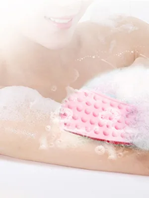 futurino Silicone Bath Body Brush Long Exfoliating Back Scrubber Massager Exfoliating Towel Shower Strip for Deep Clean 60cm 60purple - product information 2