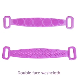 futurino Silicone Bath Body Brush Long Exfoliating Back Scrubber Massager Exfoliating Towel Shower Strip for Deep Clean 60cm 60purple - product information 7