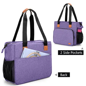Luxja Embroidery Project Carrying Bag  Embroidery Kits Storage Bag (Bag Only)  Purple - embroidery supply organizer