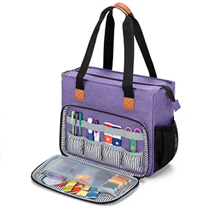 Luxja Embroidery Project Carrying Bag  Embroidery Kits Storage Bag (Bag Only)  Purple - embroidery tool case
