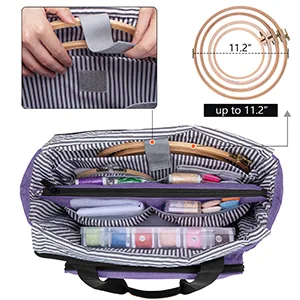 Luxja Embroidery Project Carrying Bag  Embroidery Kits Storage Bag (Bag Only)  Purple - embroidery tool organizer