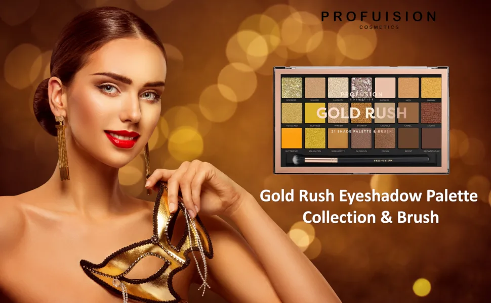Gold Rush Eyeshadow Palette Collection & Brush by Profusion Cosmetics - product information 1
