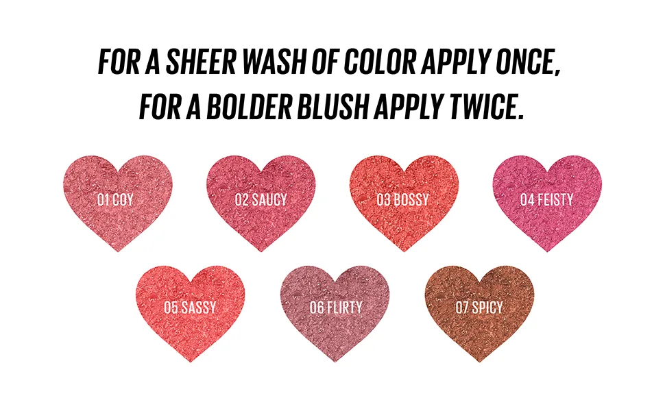 Kaja Blush - Cheeky Stamp | Gift  7 Shades  Buildable & Blendable Shade with Heart-shaped Applicator  Rosy Finish  01 Coy  0.17 Oz - cheeky stamp2