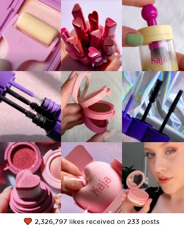 Kaja Blush - Cheeky Stamp | Gift  7 Shades  Buildable & Blendable Shade with Heart-shaped Applicator  Rosy Finish  01 Coy  0.17 Oz - KAJA