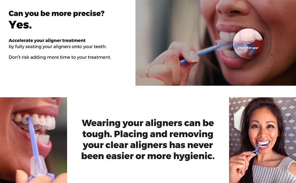 PUL 2 in 1 Chewies & Clear Aligner Removal Tool Combo by The Pultool | Compatible with Invisalign Removable Braces & Trays  Aligners  Retainers  & Dentures | Hygienic  Durable  Compact (Pink + Blue) - invisalign chewy remover tool seaters seating chewie removable braces ortho key tool kit