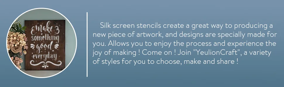 YeulionCraft Self-Adhesive Silk Screen Printing Stencil Letters Phrase Pattern Reusable Sign Stencils for Painting on Wood Making DIY Decoration  Hello - product information 32