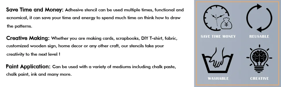 YeulionCraft Self-Adhesive Silk Screen Printing Stencil Letters Phrase Pattern Reusable Sign Stencils for Painting on Wood Making DIY Decoration  Hello - product information 33