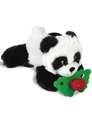 RAZBABY Razbuddy Razberry Teether/Pacifier Holder w/Removable Baby Teether Toy - 0M+ - Bpa Free - Bunny - Panda Plush