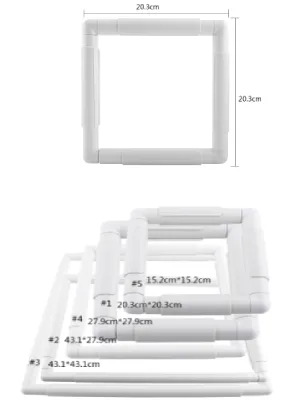 Plastic Cross Stitch Frame  Square Rectangle Plastic Clip Frame for Embroidery Cross Stitch Quilting Needlepoint Tool (27.9*27.9cm) - Cross Stitch Frame