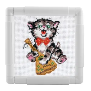 Plastic Cross Stitch Frame  Square Rectangle Plastic Clip Frame for Embroidery Cross Stitch Quilting Needlepoint Tool (27.9*27.9cm) - Lap Frame
