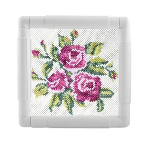 Plastic Cross Stitch Frame  Square Rectangle Plastic Clip Frame for Embroidery Cross Stitch Quilting Needlepoint Tool (27.9*27.9cm) - Quilting Frame