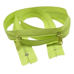 MebuZip 20PCS 20 Inches Double Slider Zippers 3 Nylon Coil Zippers with Two Long Pulls Head to Head Closed Ended Zippers 20 Assorted Colors (20) - 12456