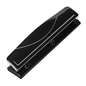 Amazon Basics 3 Hole Punch  10 Sheet Capacity  Black Style B - AmazonBasics