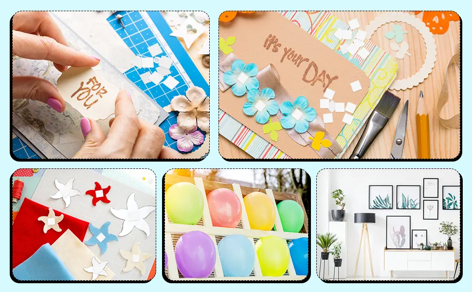 8 Sheets Foam Dots Squares 3D Pop Foam Squares Dual-Adhesive Foam Mount for Halloween Christmas Scrapbook DIY Crafts Office Supplies  2 Sizes - product information 5