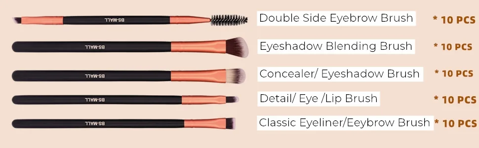 BS-MALL Eye Makeup Brushes 50 pcs Eyeshadow Makeup Brushes Set Soft Synthetic Hairs Wood Handle for Eyeshadow  Eyebrow  Eyeliner  Blending & Concealer - product information 26