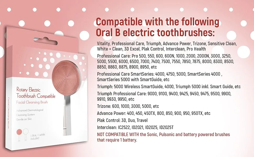Facial Cleansing Brush Replacement Head Compatible with Oral B Braun Electric Toothbrush Bases-2 Waterproof Silicone Face Spin Brushes for Cleansing  Exfoliating  Deep Cleaning & Massaging - compatible with oral b electric toothbrush bases