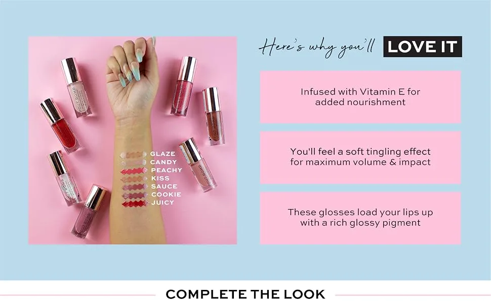 Makeup Revolution Pout Bomb Plumping Gloss  Lip Plumper Gloss To Increase Lip Volume  Contains Vitamin E  Glaze  4.6ml - Pout Bomb Plumping Gloss