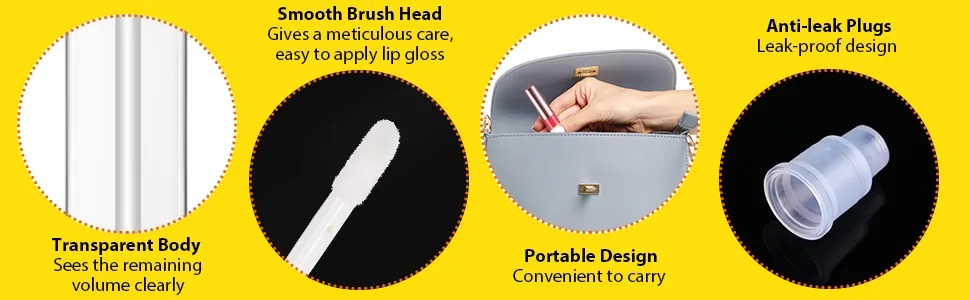 Blulu 30 Piece Lip Gloss Tube 10 ml Empty Refillable Lip Balm Bottle Clear Plastic Lip Gloss Container Reusable Lipstick Bottle with Rubber Insert for Lipstick (Assorted Colors) - product information 2