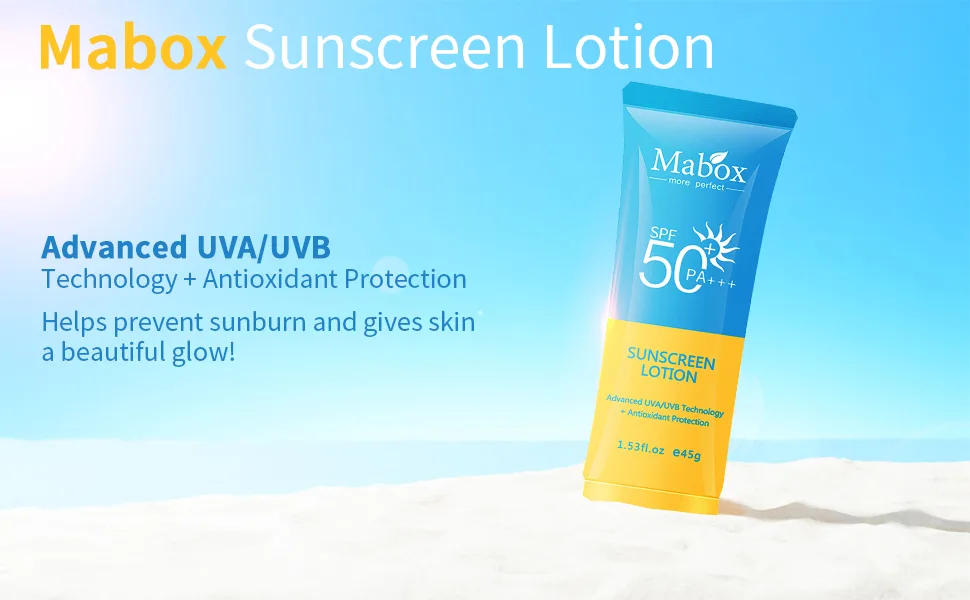 Mabox Skin Dry Touch Sunscreen Broad Spectrum SPF 50  Oil Free Face Sunscreen  Non-Greasy Sunscreen Lotion - Sunscreen 3